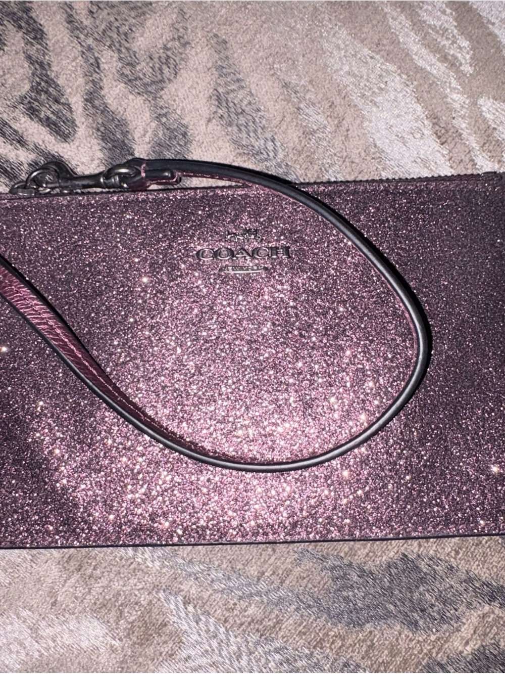 Coach Sparkling Rose Pink Wristlet Clutch